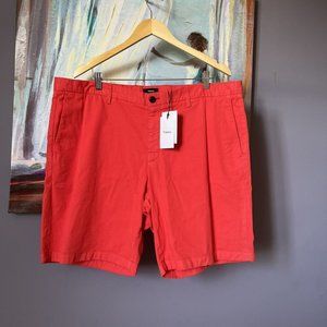 🔥Theory Zaine Sz 40 Flat Front Cadmium Red Shorts $165